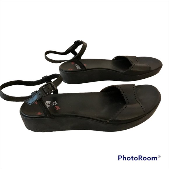 NWOT CAMPER Black Leather Sandals 7 US / 37 EU - Picture 6 of 7